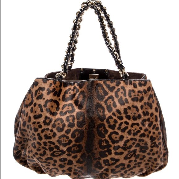 FENDI LEOPARD PONYHAIR LARGE MIA BAG  ****AUTHENTIC****!!!! - Picture 3 of 5